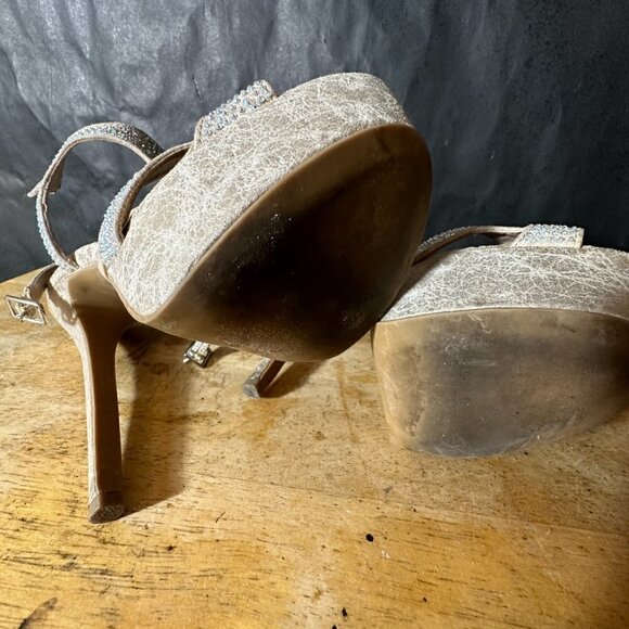 Betsey Johnson size 5.5 high Heels Aura shoes Crystal Rhinestone - Picture 7 of 10